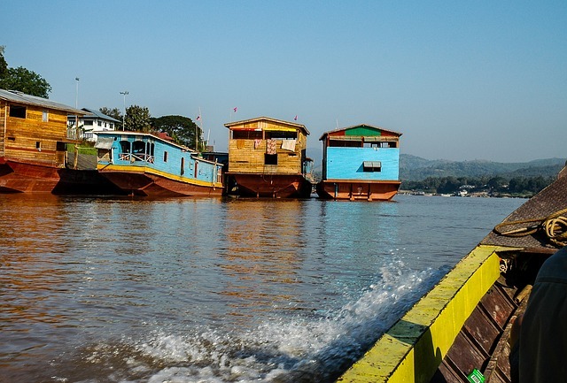 Houseboats on the Mekong River